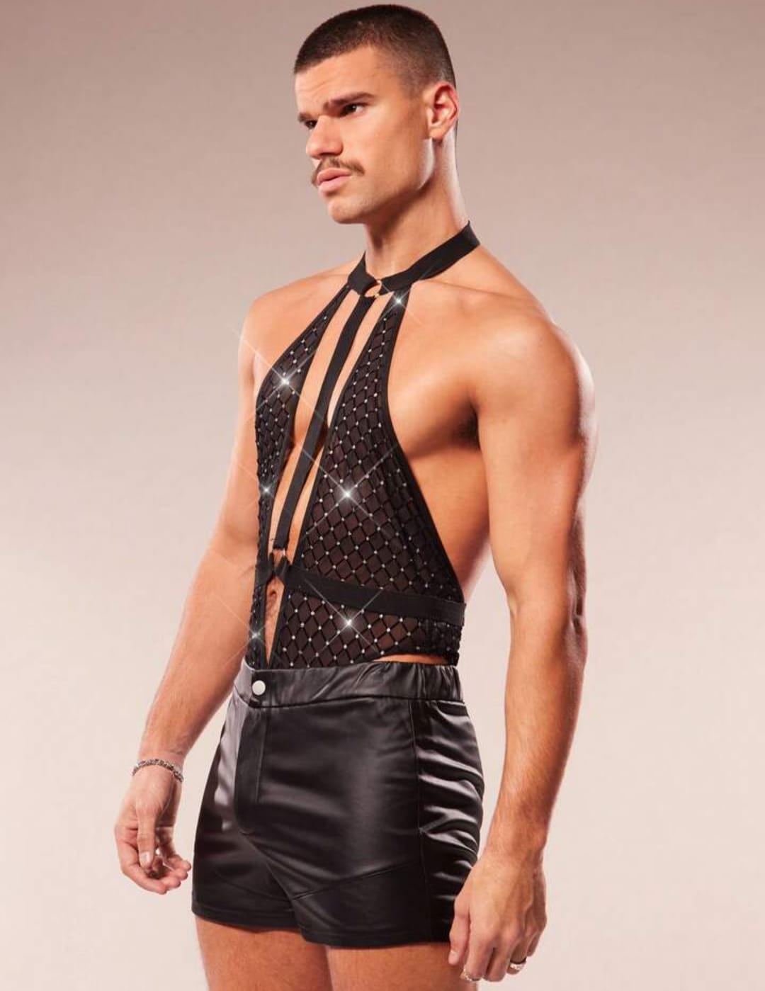 Midnight Crystal Mesh Bodysuit
